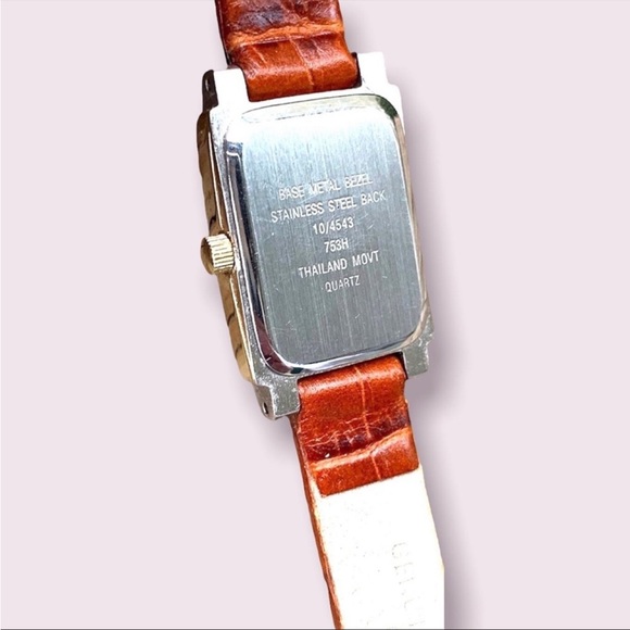 Retro Watch Women’s Tank Wristwatch Leather Strap Band Anne Klein - Picture 9 of 10